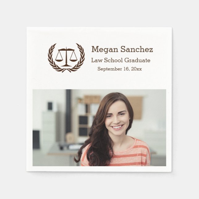 Classic Scales of Justice Law School Graduation Paper Napkins (Front)