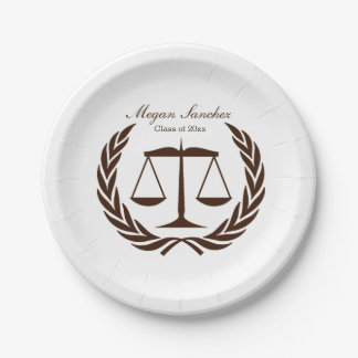 Classic Scales of Justice Law School Graduation Paper Plates