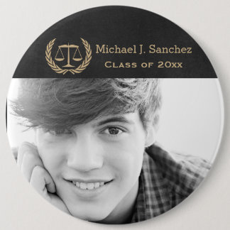 Classic Scales of Justice Law School Graduation Pinback Button