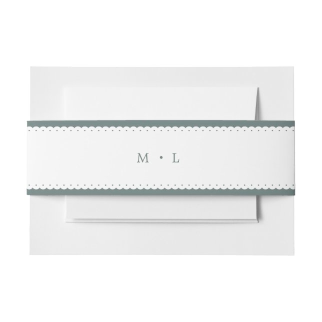 Classic Scalloped Edge Wedding Invitation Belly Band (Front Example)
