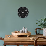 Classic School Black Wall Clock<br><div class="desc">Classic looking clock,  adjust the colors of the lines and background,  as well as the font.</div>