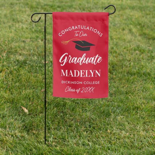 Classic School Colors 2023 Congrats Graduation Garden Flag