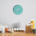 Classic School Mint Teal Clock<br><div class="desc">Classic looking clock,  adjust the colors of the lines and background,  as well as the font.</div>