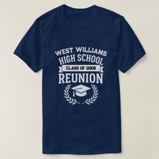Classic School Name High School Class Reunion  T-Shirt (Design Front)
