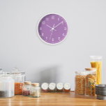 Classic School Purple Clock<br><div class="desc">Classic looking clock,  adjust the colors of the lines and background,  as well as the font.</div>