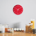 Classic School Red Clock<br><div class="desc">Classic looking clock, adjust the colors of the lines and background, as well as the font.</div>