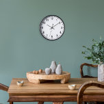 Classic School Wall Clock<br><div class="desc">Classic looking clock,  adjust the colors of the lines and background,  as well as the font.</div>