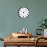 Classic School Wall Clock<br><div class="desc">Classic looking clock, adjust the colors of the lines and background, as well as the font.</div>