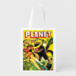 Classic Science Fiction Retro Planet Comics Grocery Bag at Zazzle