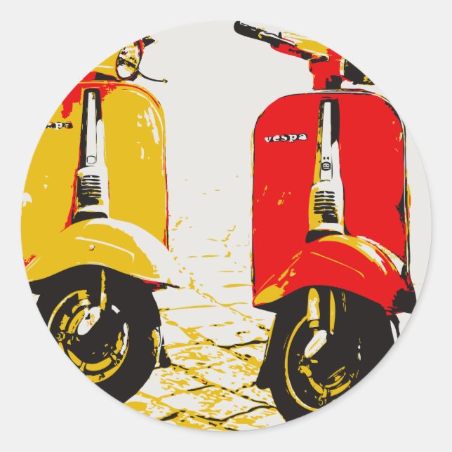 Classic Scooter Round Sticker (Front)