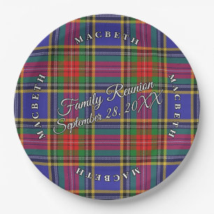 Classic Scots Clan MacBeth Tartan Event Paper Plates
