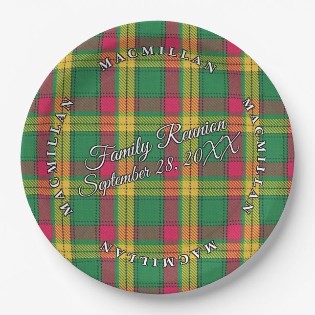 Classic Scots Clan MacMillan Tartan Event Paper Plates (Front)