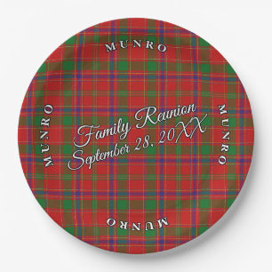 Classic Scots Clan Munro Tartan Event Paper Plates