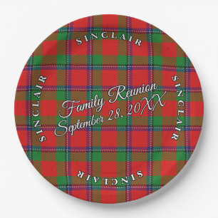 Classic Scots Clan Sinclair Tartan Event Paper Plates