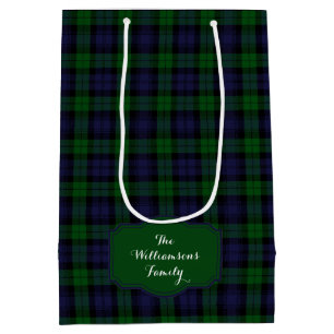 Classic Scottish Black Watch Tartan Plaid Medium Gift Bag