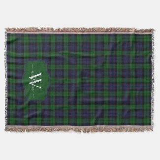 Classic Scottish Black Watch Tartan Plaid Monogram