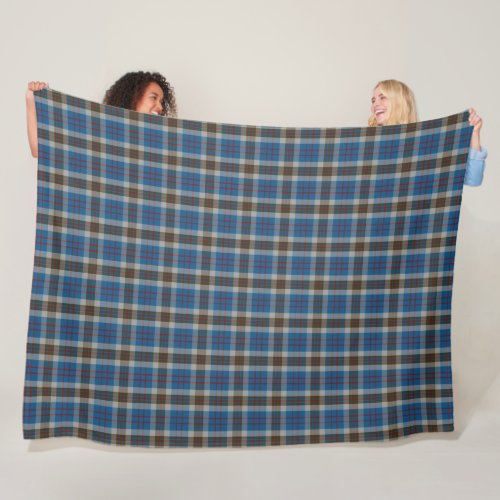 Classic Scottish Clan Thompson Blue Tartan Plaid Fleece Blanket