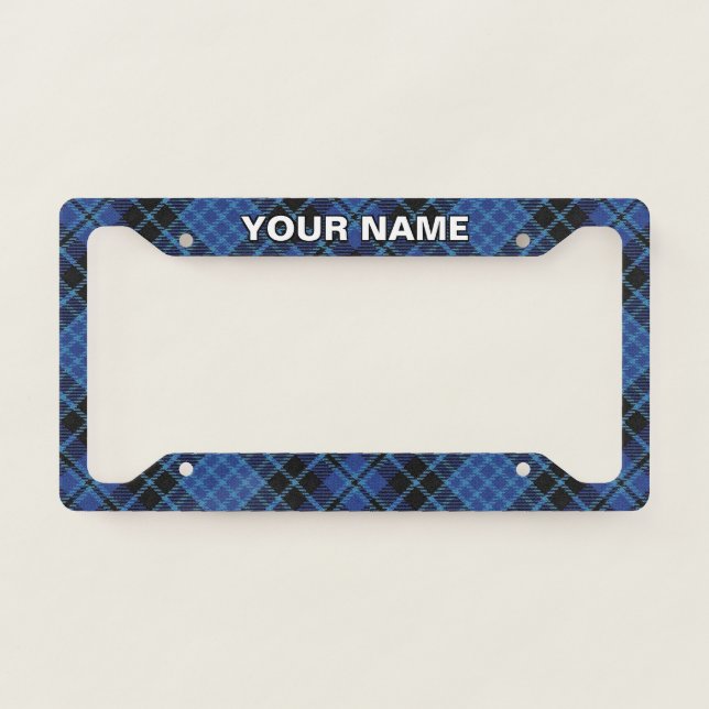 Classic Scottish Clergy Clan Clark Tartan Plaid License Plate Frame (Front)
