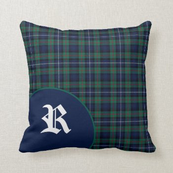 Classic Scottish Robertson Tartan Plaid Monogram Throw Pillow by Everythingplaid at Zazzle