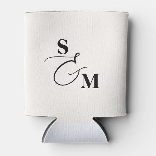 Classic Script Ampersand Modern Wedding Can Cooler