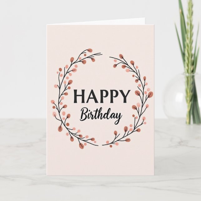Classic Script Birthday Card (Front)