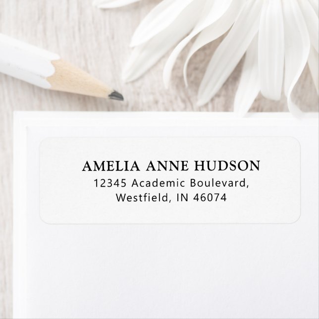 Classic Script Black & White Return Address Label (Insitu)
