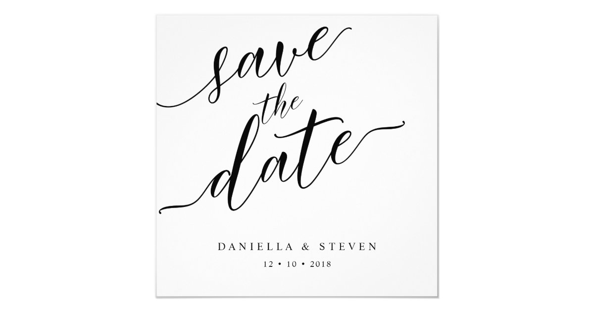 Classic Script Calligraphy Wedding Save The Date Invitation | Zazzle.com