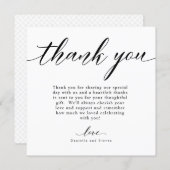 Classic Script Calligraphy Wedding Thank You Card 