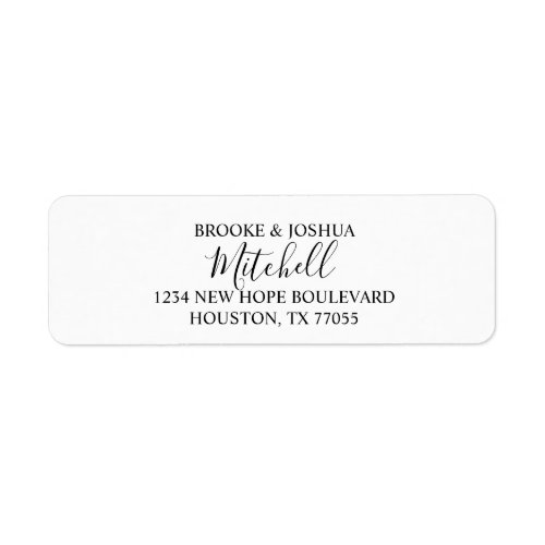 Classic Script Couple Return Address Labels