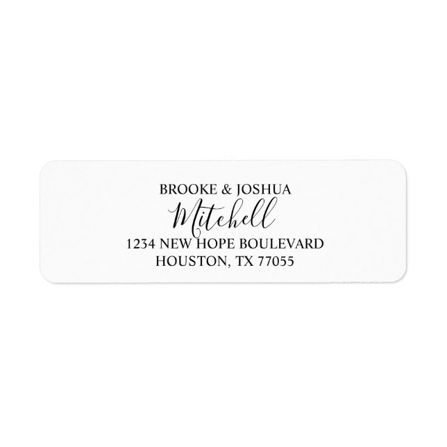 Classic Script Couple Return Address Labels (Front)