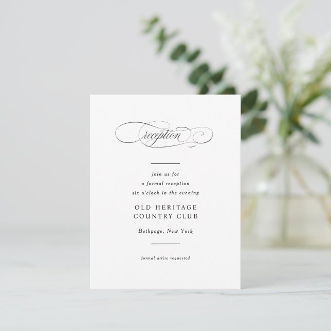 Classic Script Elegance Wedding Enclosure Card (Standing Front)