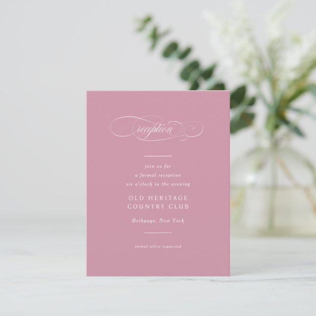 Classic Script Elegance Wedding Enclosure Card (Standing Front)