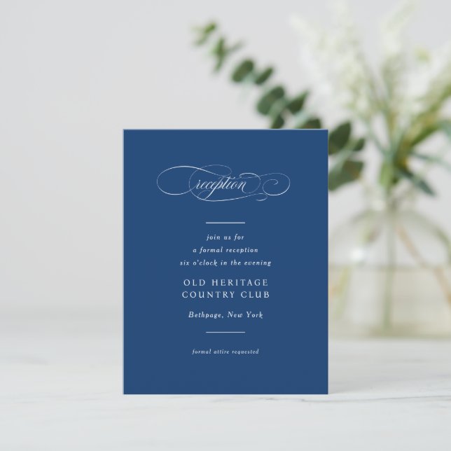 Classic Script Elegance Wedding Enclosure Card (Standing Front)