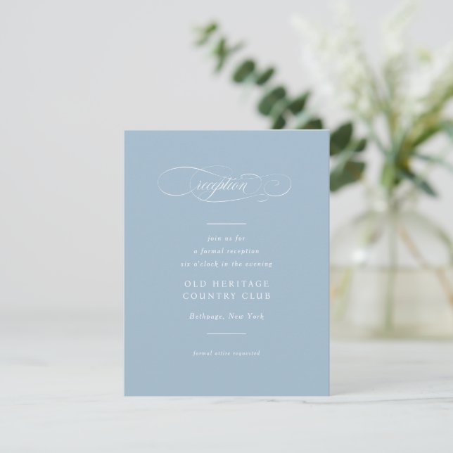 Classic Script Elegance Wedding Enclosure Card (Standing Front)