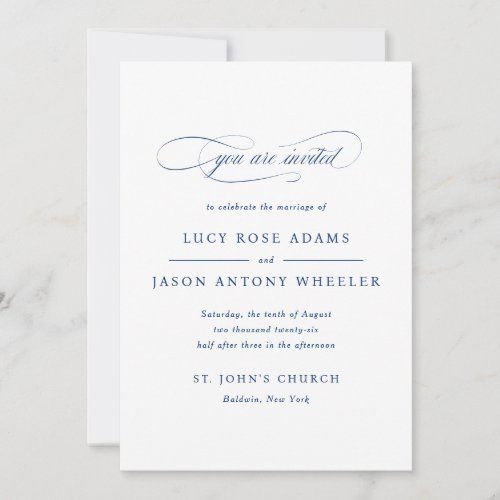 Classic Script Elegance Wedding Invitation