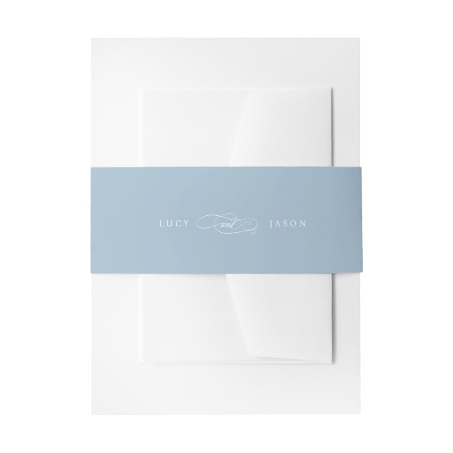 Classic Script Elegance Wedding Invitation Belly Band (Front Example)