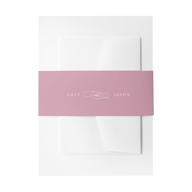 Classic Script Elegance Wedding Invitation Belly Band (Front Example)