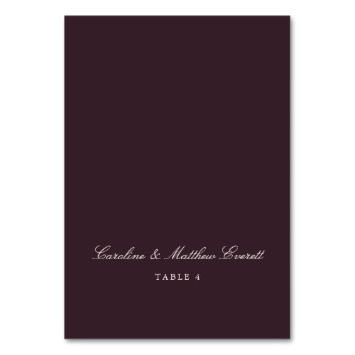 Classic Script Elegant Custom Name Plum Place Card