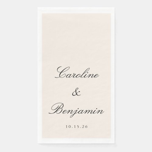 Classic Script Elegant Wedding Custom Name Ivory Paper Guest Towels