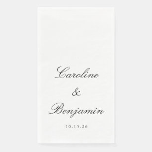 Classic Script Elegant Wedding Custom Name White Paper Guest Towels