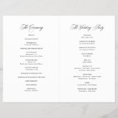 Classic Script Elegant Wedding Program Booklet | Zazzle