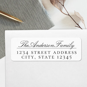 Classic Script Family Name Return Address Labels