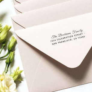 Classic Script Font Holiday Party Return Address Self-inking Stamp