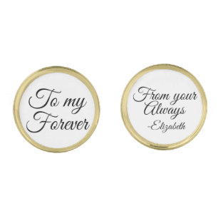 Classic Script Forever and Always Wedding Groom Cufflinks