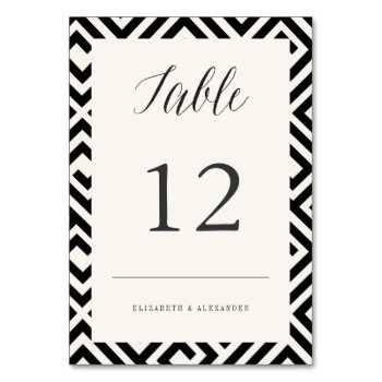 Classic Script Geometric Wedding Table Number Card by fatfatin_blue_knot at Zazzle