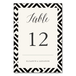 Classic Script Geometric Wedding Table Number Card | Zazzle