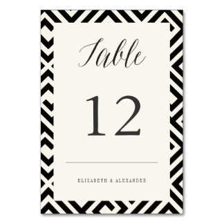 Classic Script Geometric Wedding Table Number Card