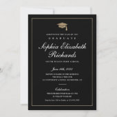 Classic Script Gold Photo Graduation Invitation (Front)