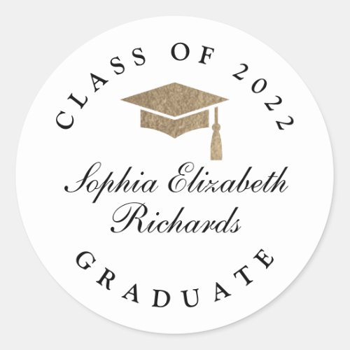 Classic Script Graduation Classic Round Sticker