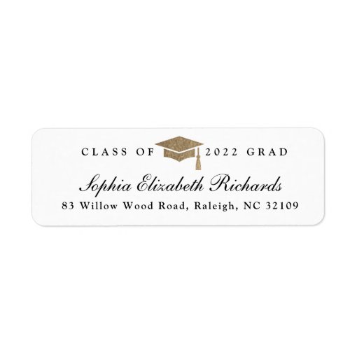 Classic Script Graduation Return Address Label Zazzle